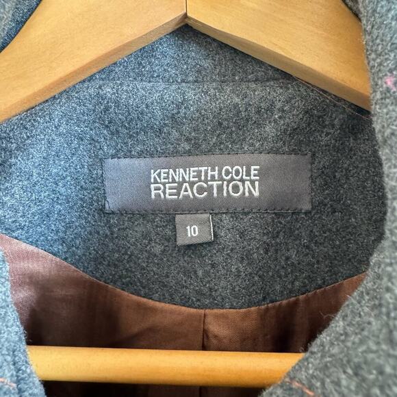 KENNETH COLE Gray Wool Cashmere Blend Belted Sherlock Holmes Style Coat - Picture 2 of 10